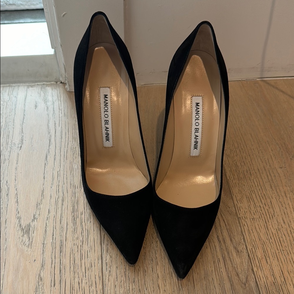 Manolo Blahnik Black Suede Heels